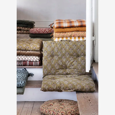 Matelas en coton imprimé olive