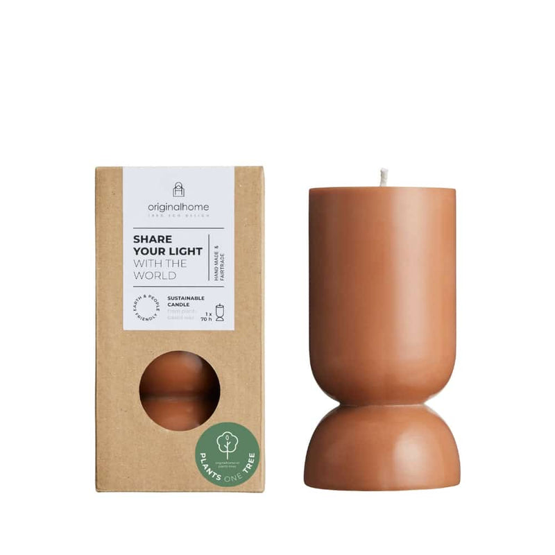 Bougie colonne marron - S