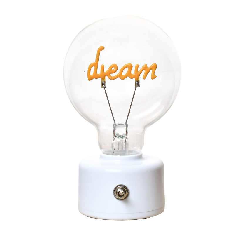Petite lampe ampoule LED à message