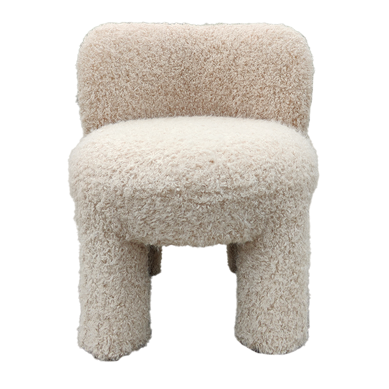 Petit fauteuil moumoute beige
