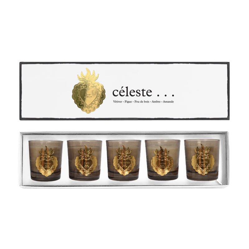 Coffret de 5 bougies Céleste