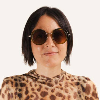 Lunettes de soleil rondes vertes