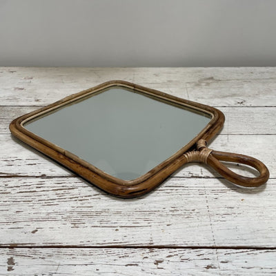 Miroir en rotin - Carré
