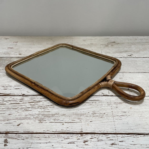 Miroir en rotin - Carré