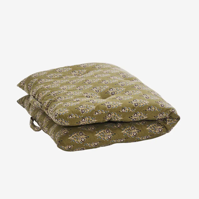 Matelas en coton imprimé olive