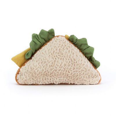 Peluche sandwich de dos devant un fond blanc 
