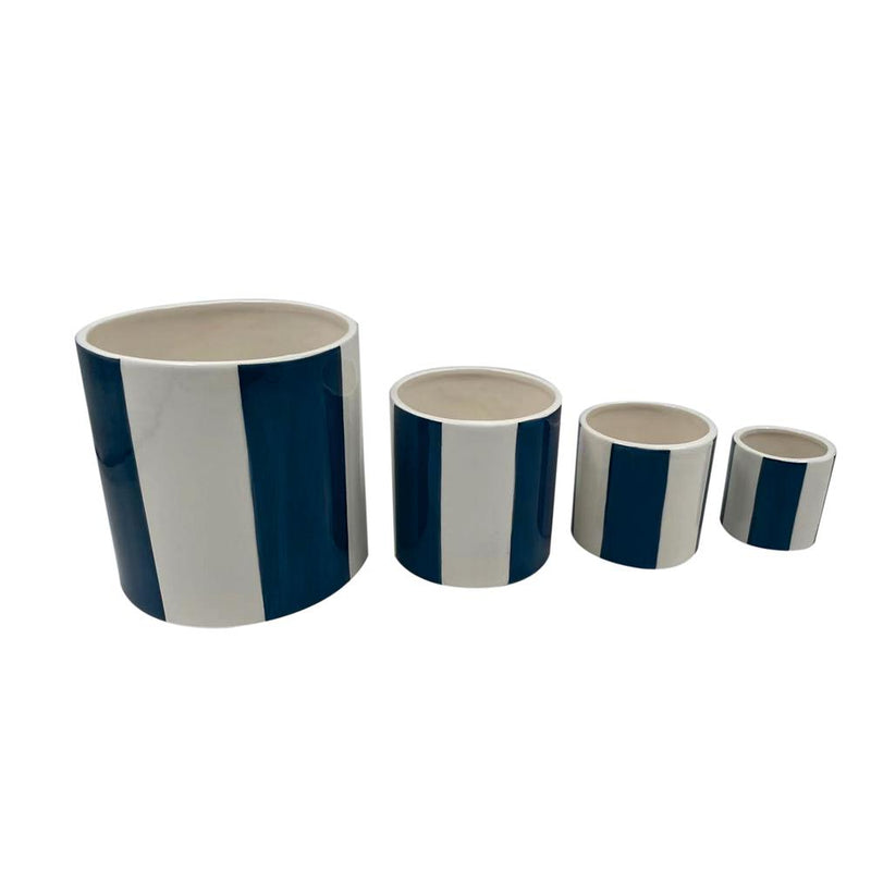 Pots rayures bleu marine