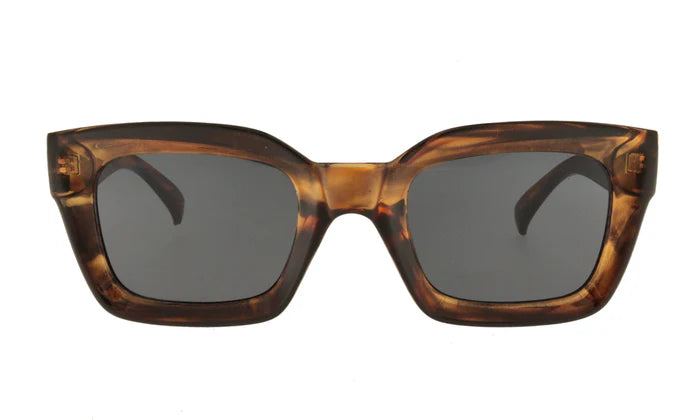 Lunettes de soleil rectangulaires caramel