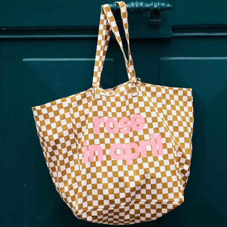 Sac Cabas damier logo fluo