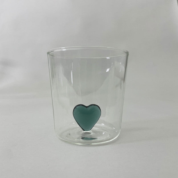 Verre coeur vert