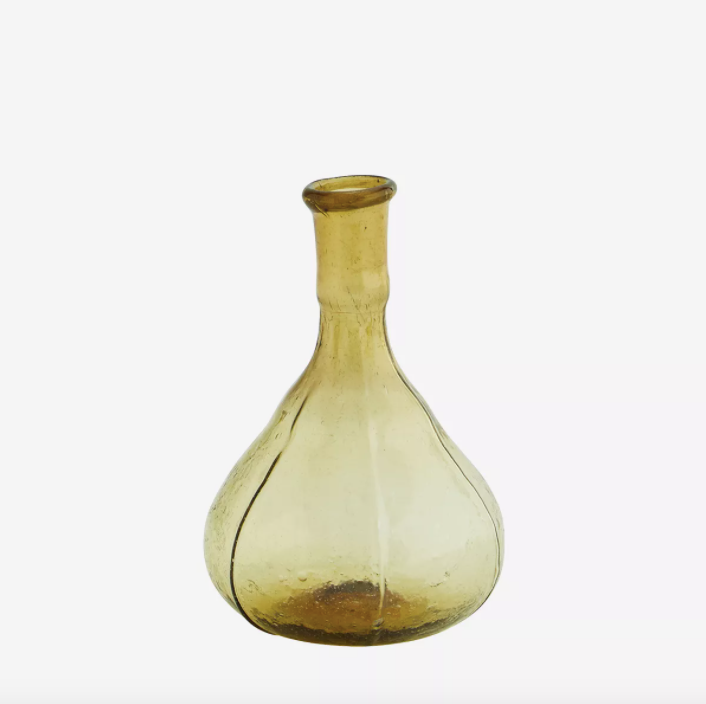 Mini vase en verre recyclé jaune