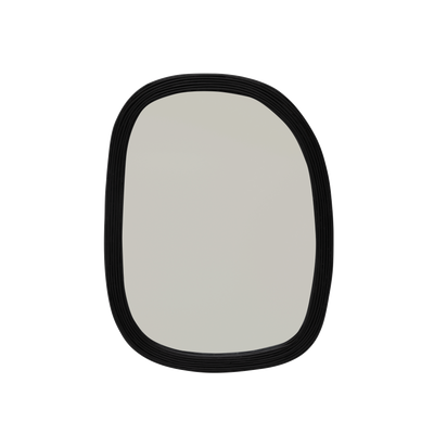 Miroir noir rotin M