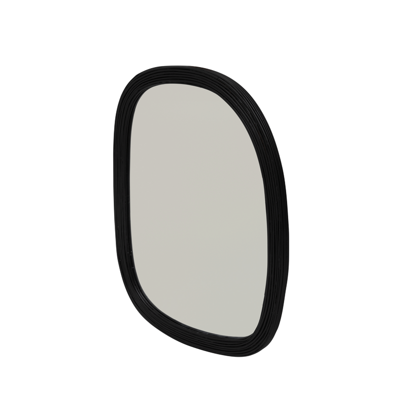 Miroir noir rotin