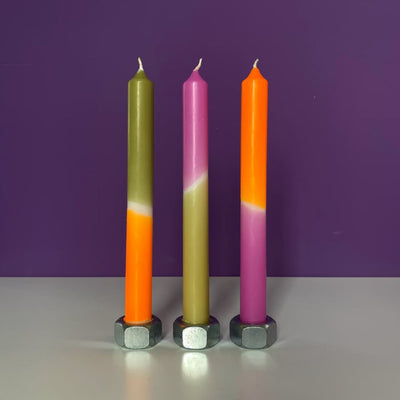 Trio de bougies fluo