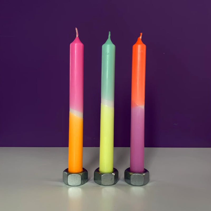 Trio de bougies fluo