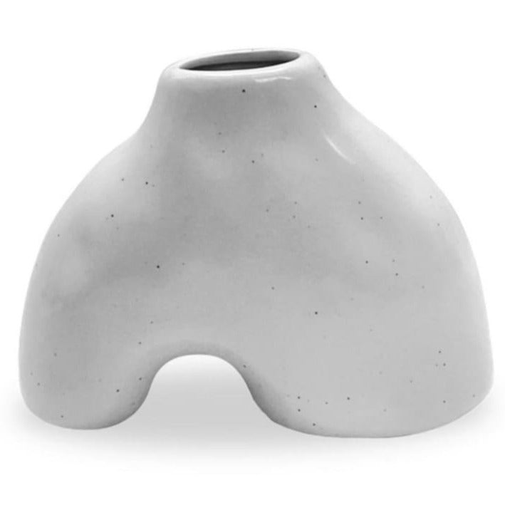 Vase céramique - Blanc Moucheté