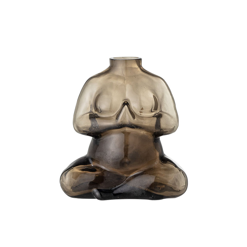 Vase corps femme verre brun