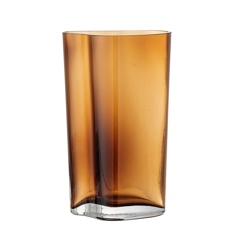Vase marron en verre