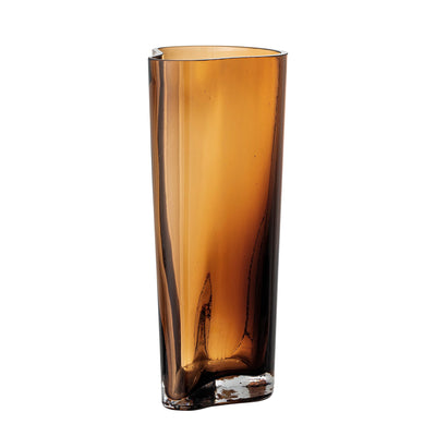 Vase marron en verre teinté