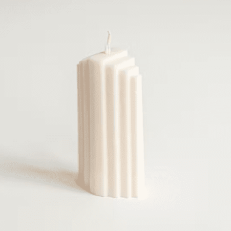 Bougie gratte-ciel blanche S