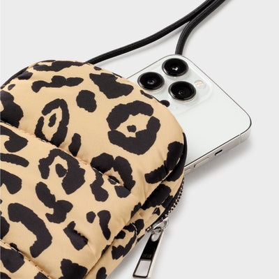 Housse de téléphone matelassée - Léopard