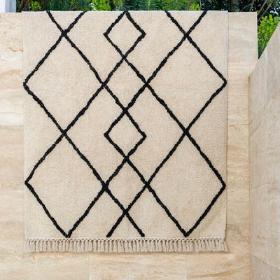 Tapis berbère en coton recyclé à motifs "multiples losanges"
