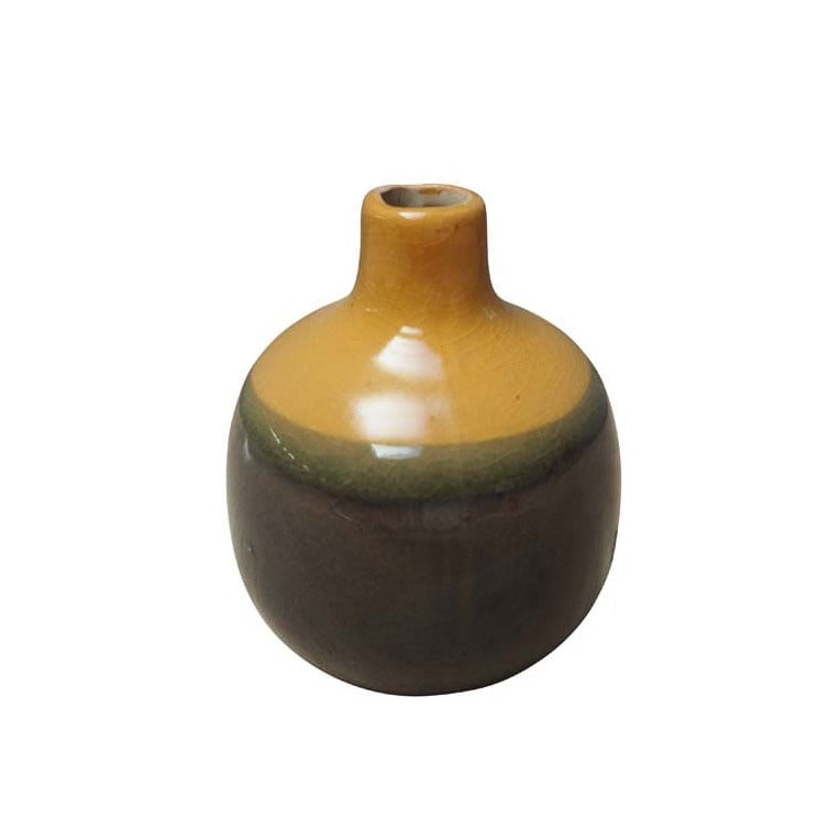 Vase céramique - Brun et orange