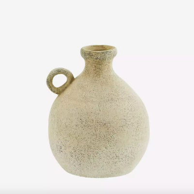 Vase rond en terre cuite beige